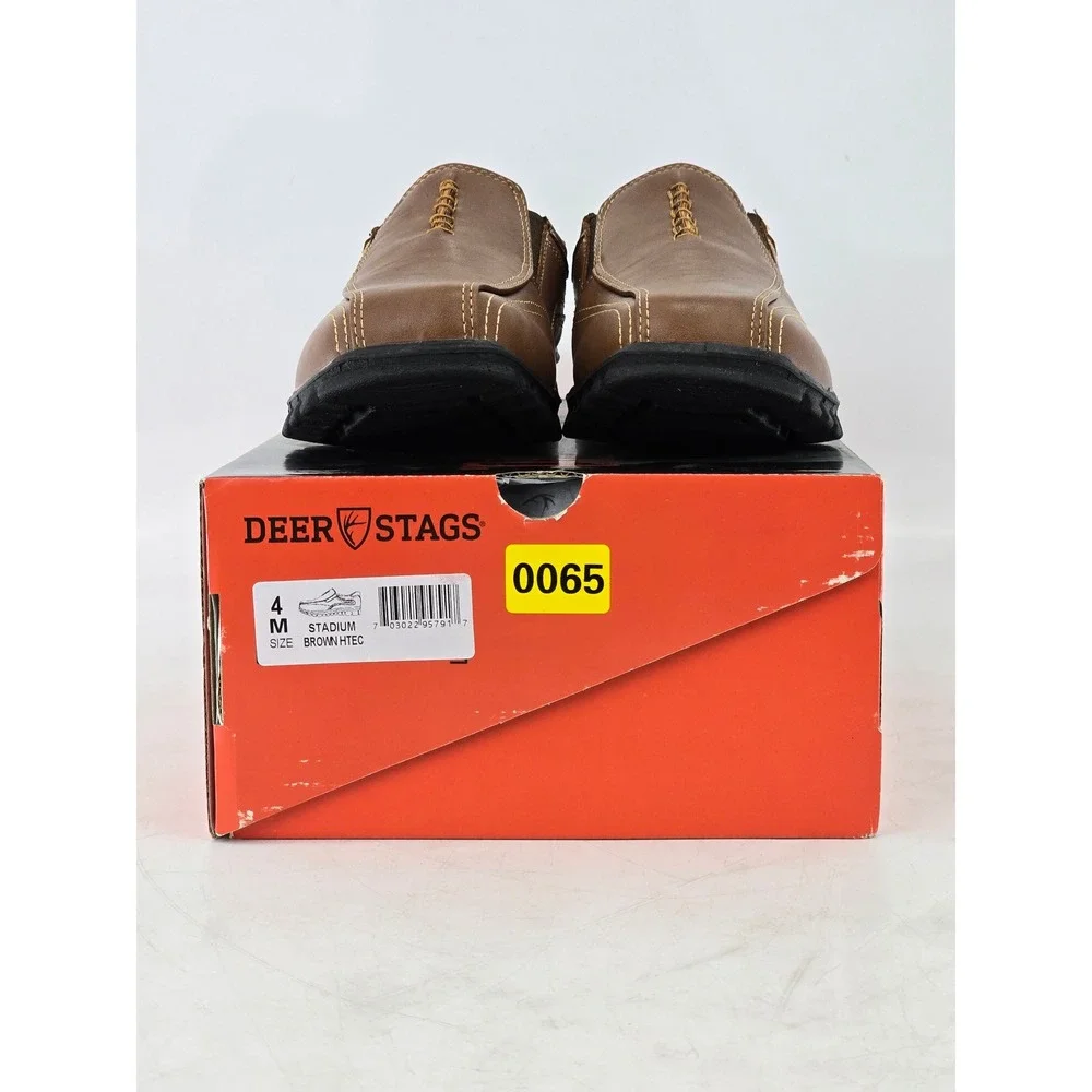 Deer Stags Stadium Loafers Boys Size 4 M Brown HTEC Slip On Shoes - Excellent